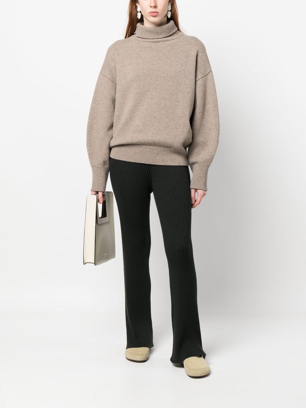 Image 2 of PAULA ribbed-knit flared trousers