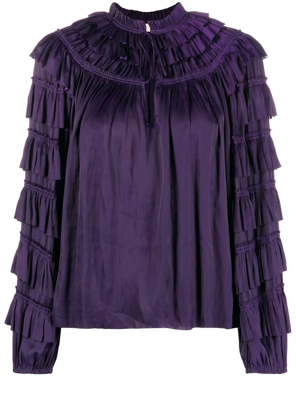 

Ulla Johnson ruffled long-sleeve blouse - Purple