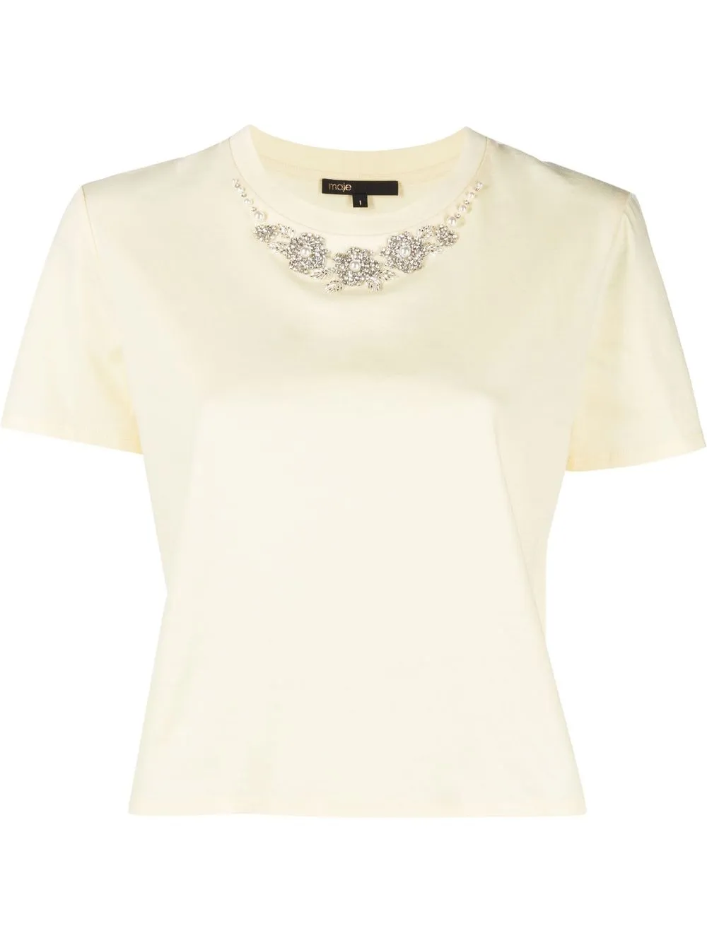 

Maje crystal-embellished round-neck T-shirt - Yellow