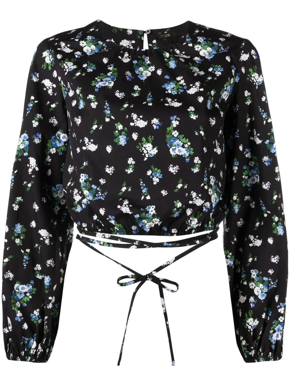 

Maje floral print cropped blouse - Black