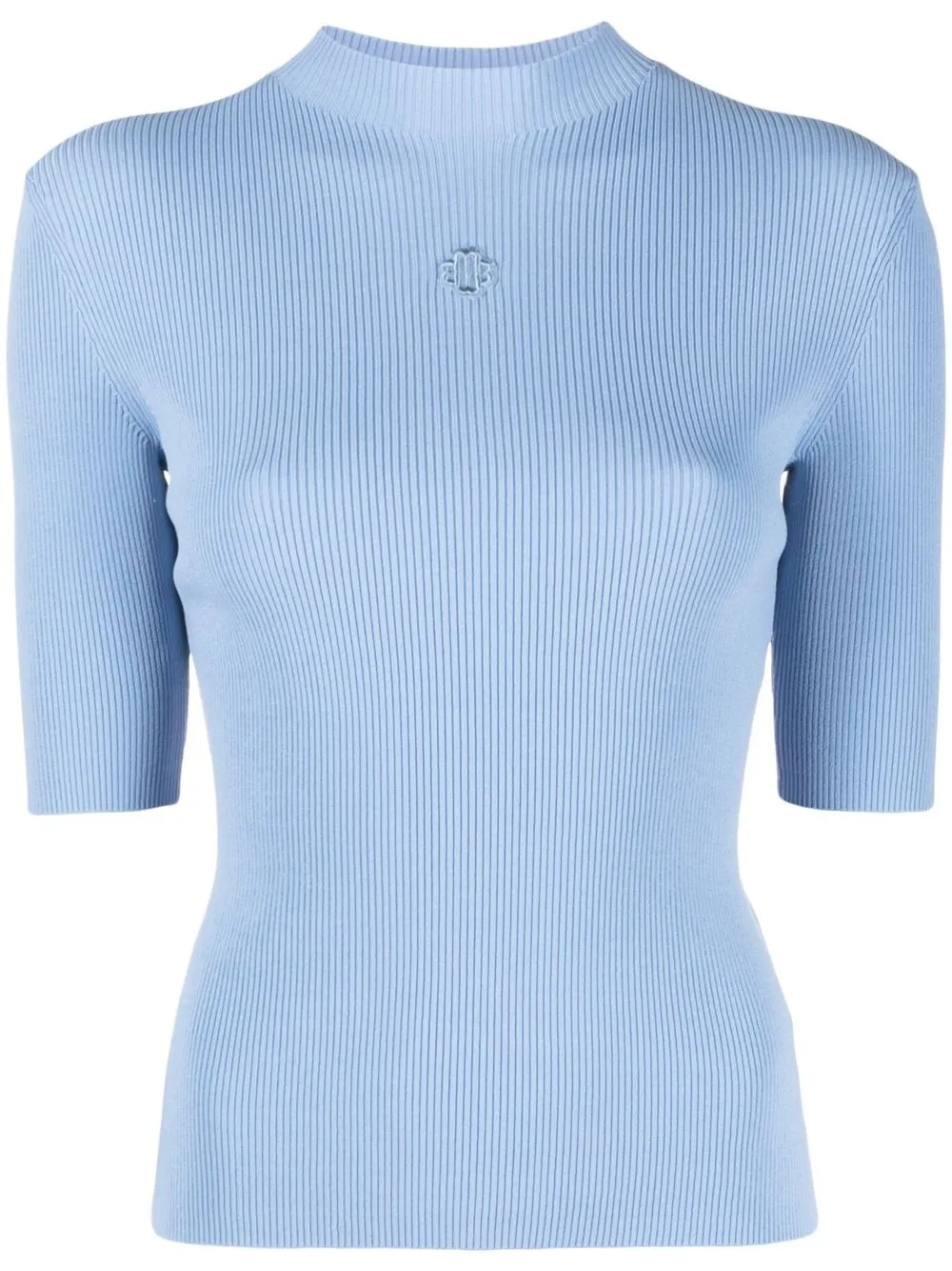 

Maje Clover ribbed-knit top - Blue