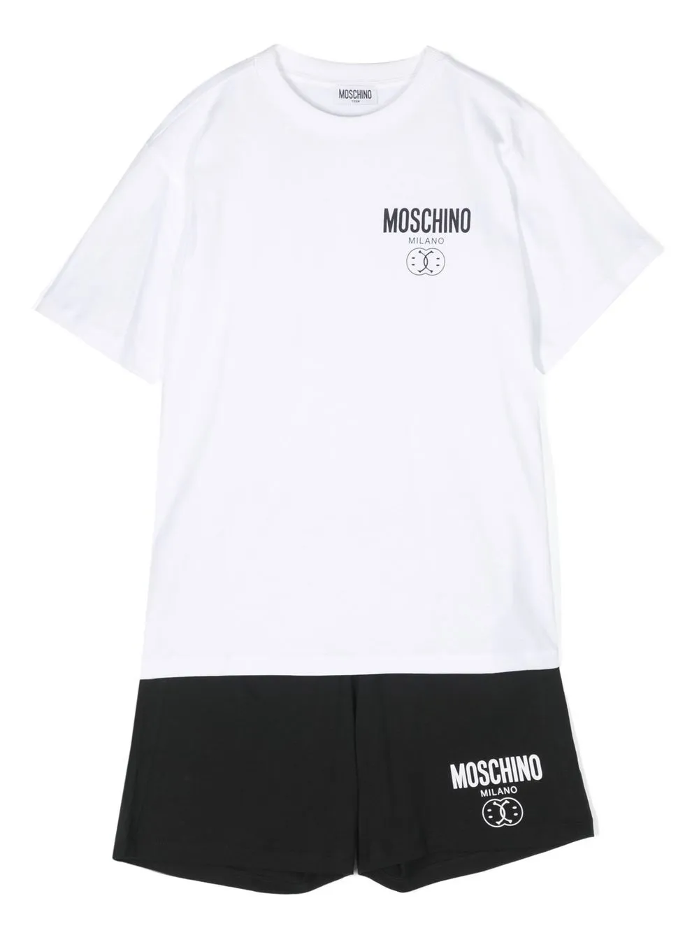 

Moschino Kids set de shorts con logo estampado - Blanco