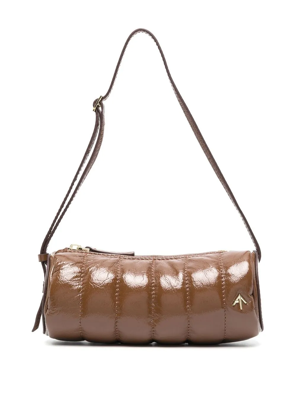 

Manu Atelier Cylinder high-gloss shoulder bag - Brown