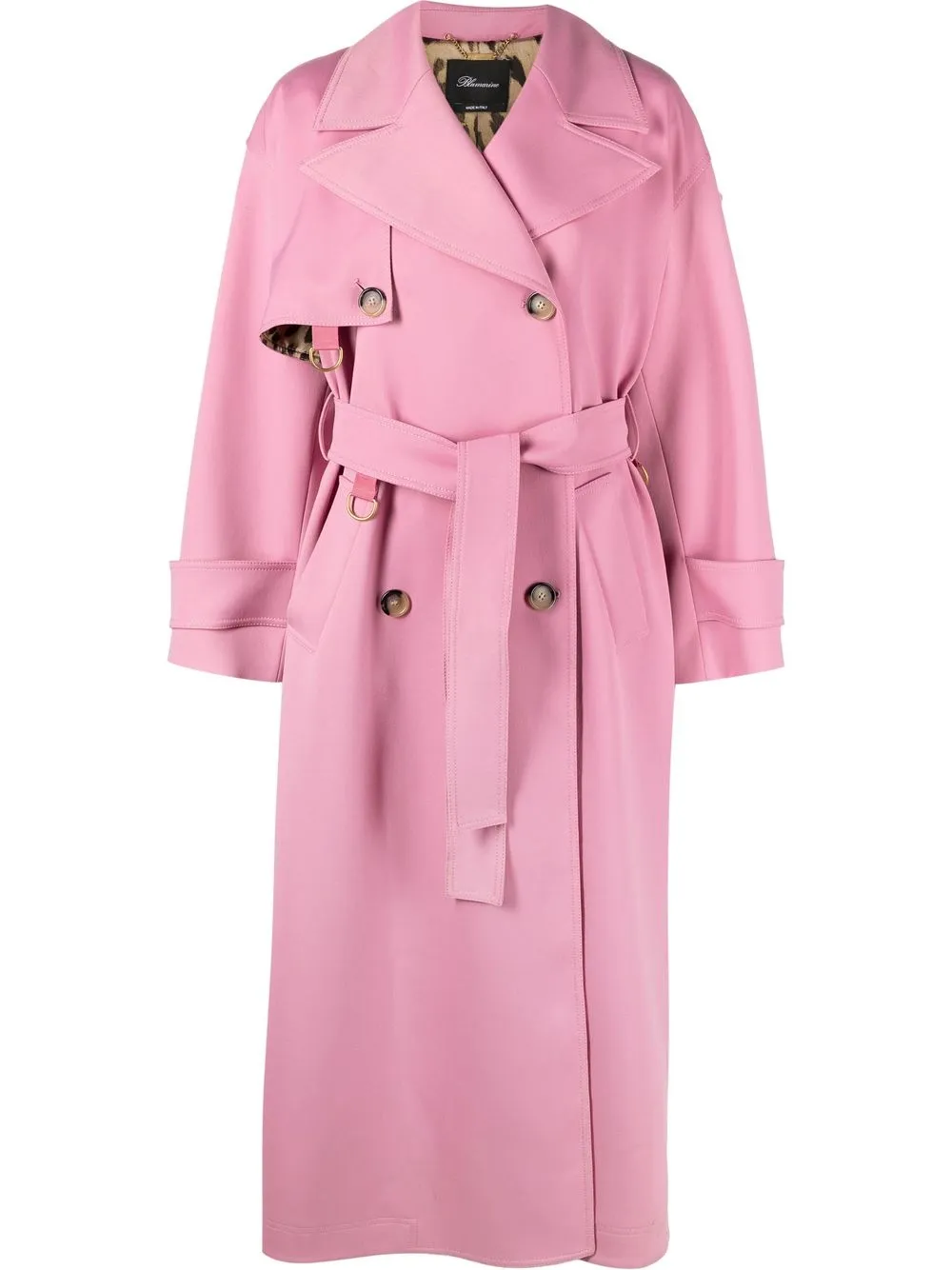 

Blumarine long double-breasted trench coat - Pink