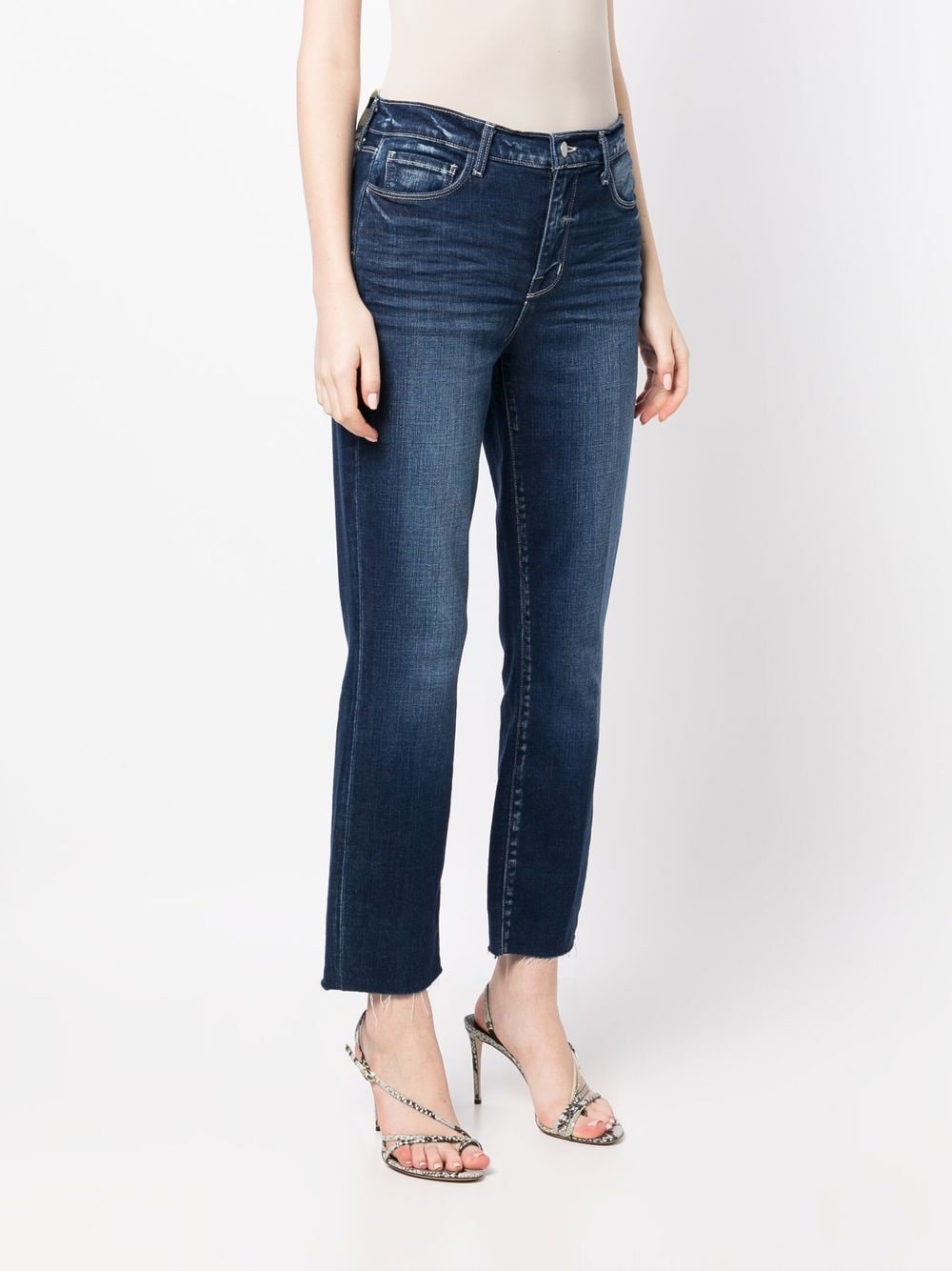 Shop L Agence High-rise Straight-leg Jeans In Blue