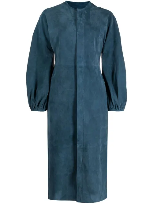 Robe mi-longue à manches bouffantes - PAULA - Modalova