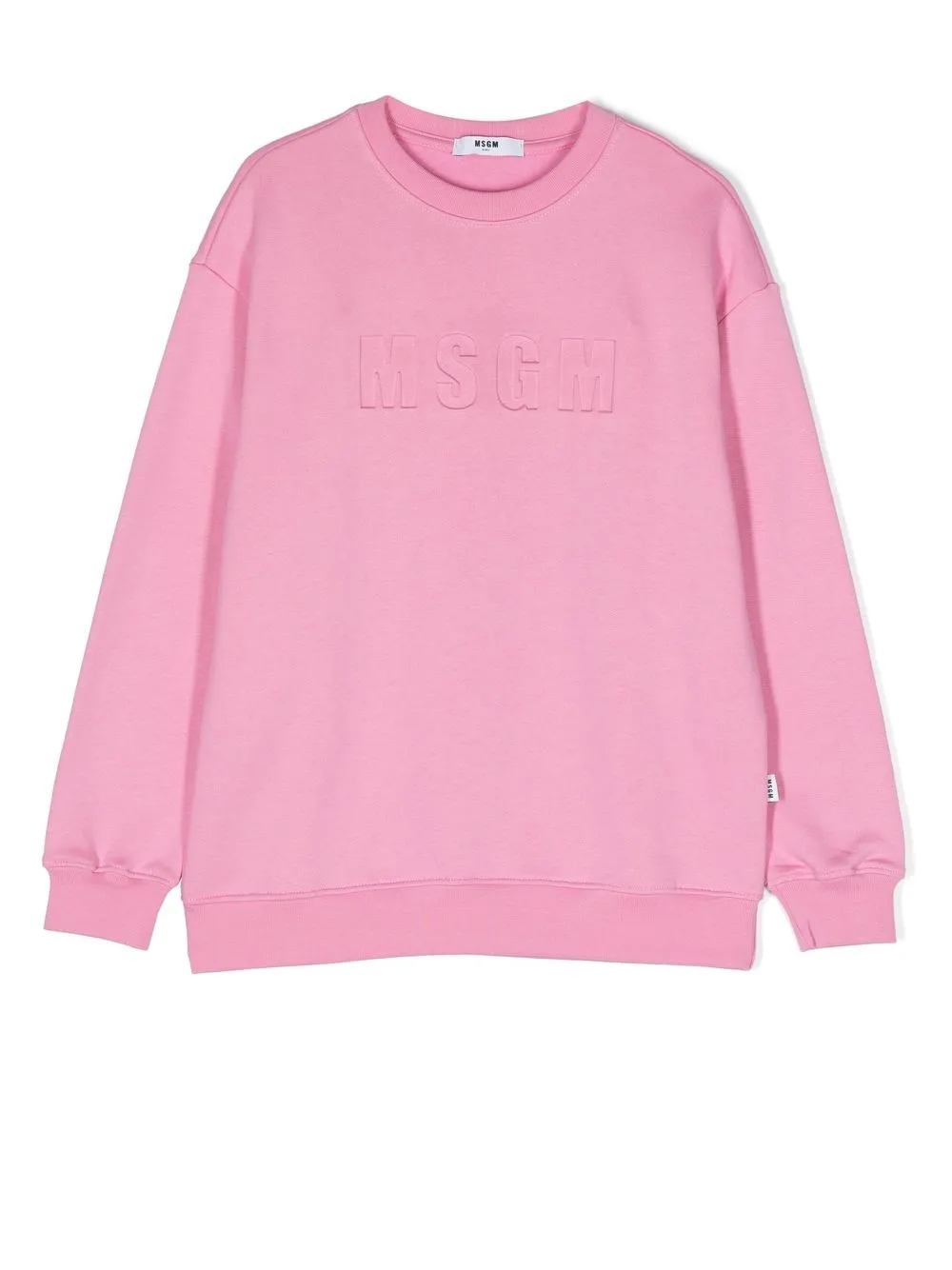 

MSGM Kids logo-embossed cotton sweatshirt - Pink