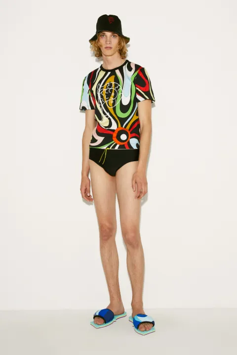 Marmo-Print Cotton T-Shirt