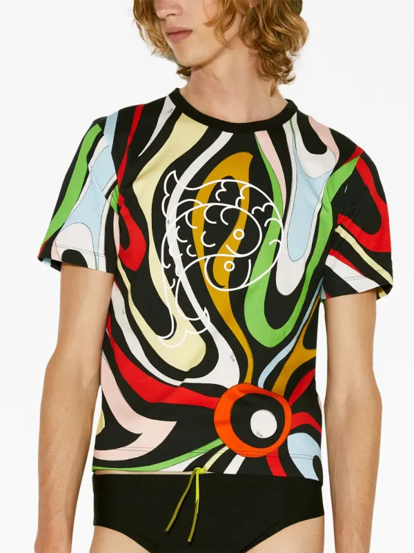 PUCCI abstract-print Cotton T-Shirt | Black | FARFETCH JO