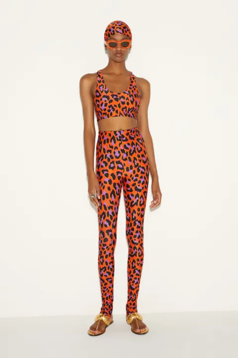 Leopardo-Print Racerback Crop Top