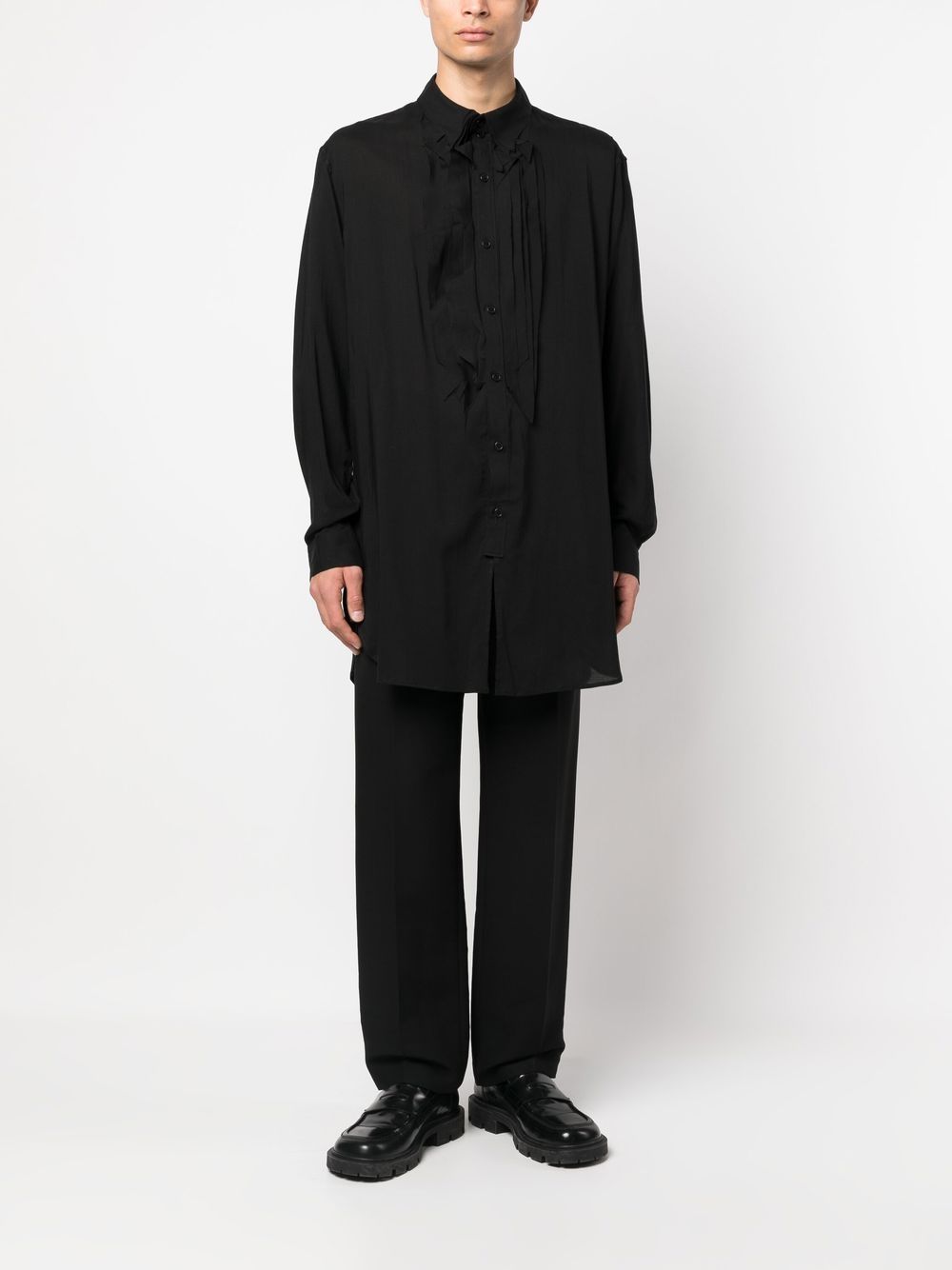 Yohji Yamamoto Overhemd met klassieke kraag - Zwart