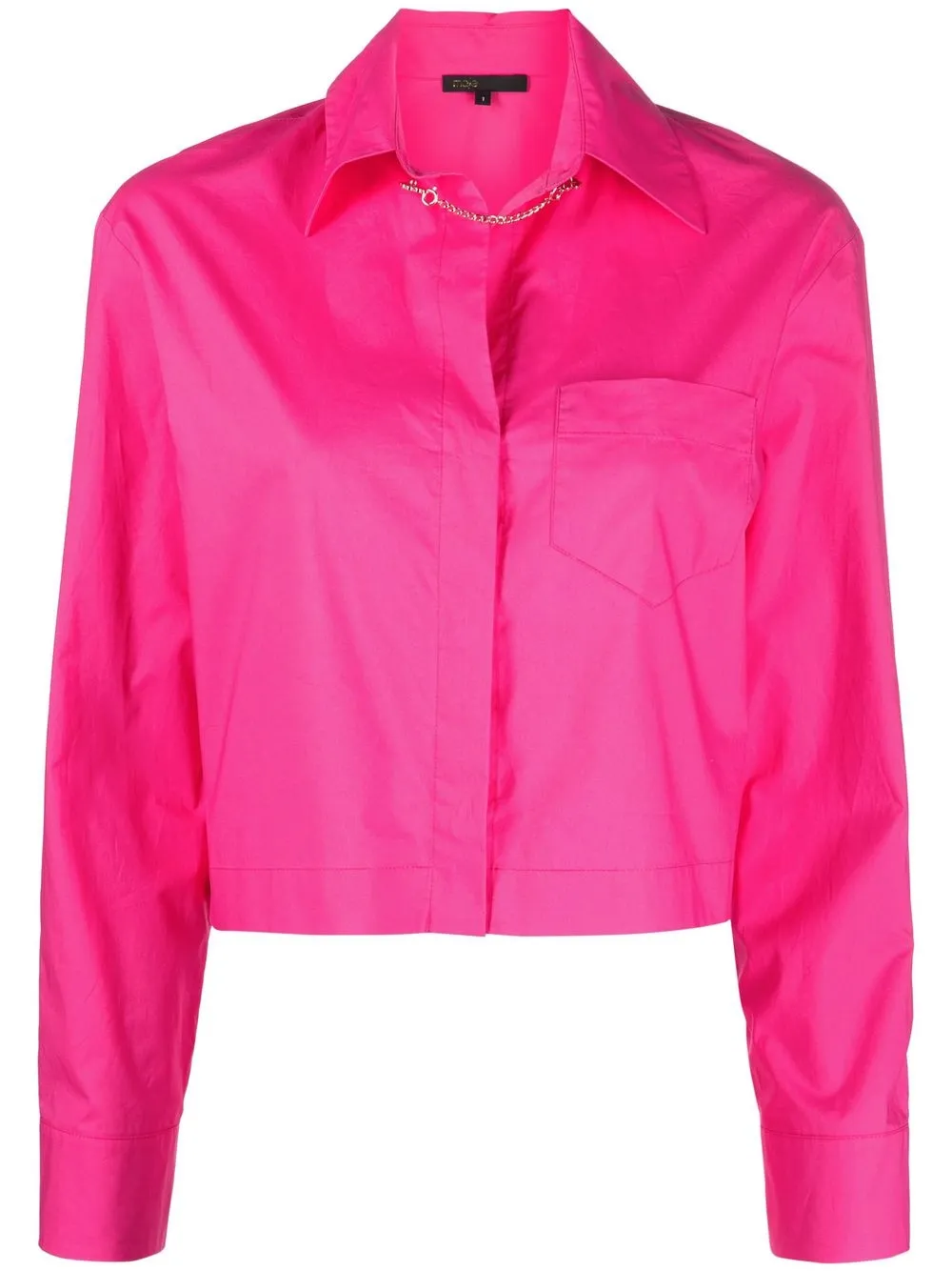 

Maje Celi cropped long-sleeve shirt - Pink