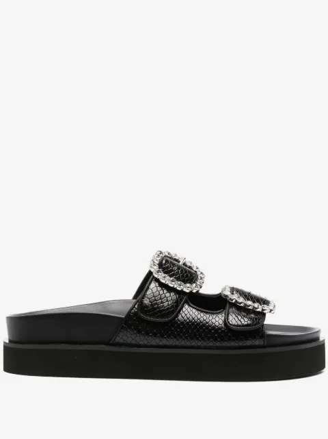 Maje snakeskin-embellished sandals