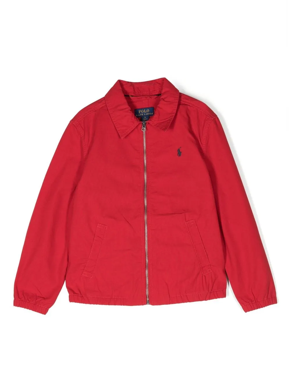 

Ralph Lauren Kids logo-embroidered zip-up cotton jacket