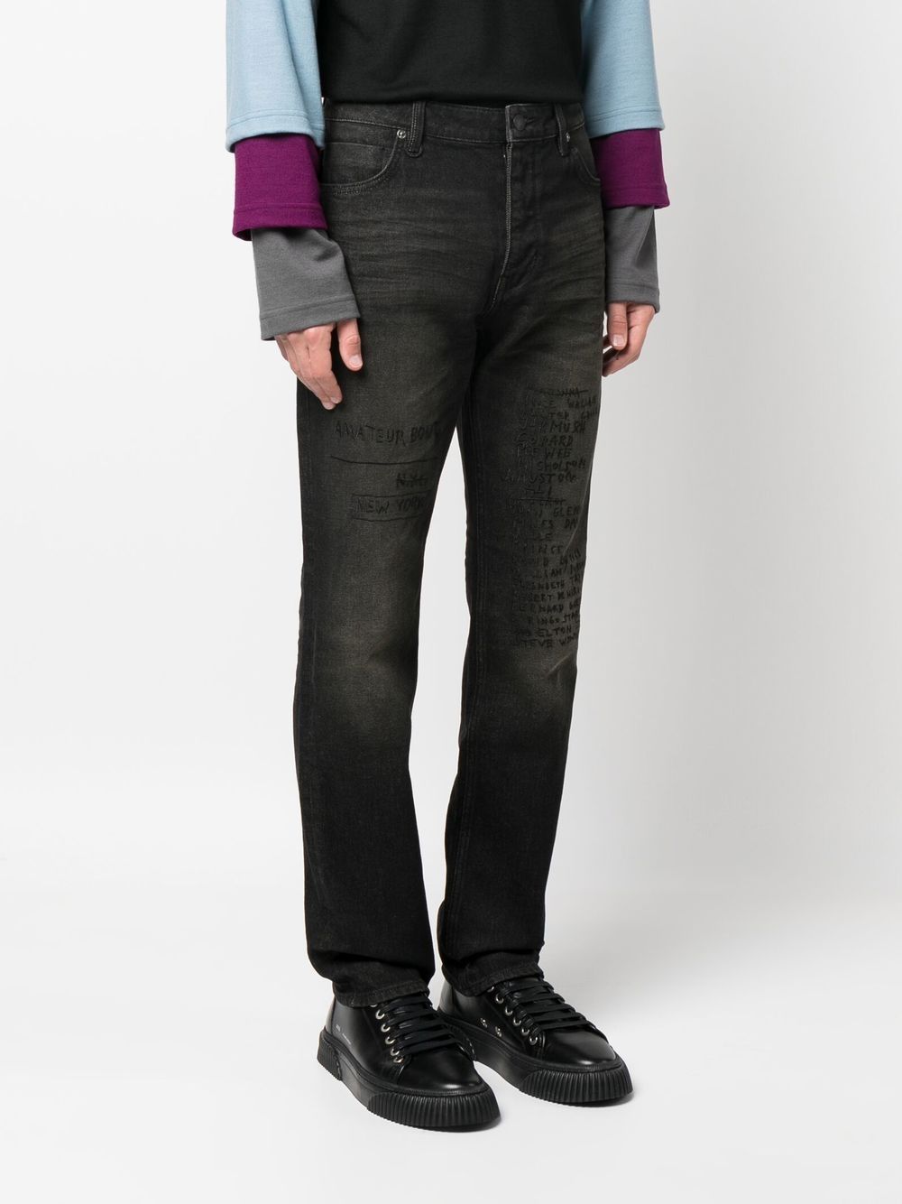 neuw basquiat ray-crown straight jeans - black