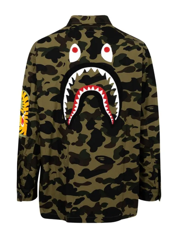 A BATHING APE® 1st Camo Shark Military Shirt - Farfetch