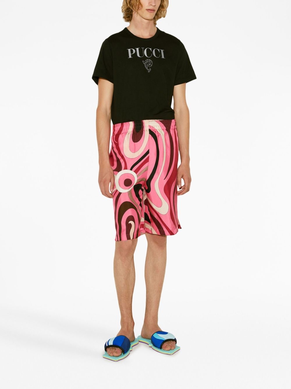 Shop Pucci Abstract-print Bermuda Shorts In Pink