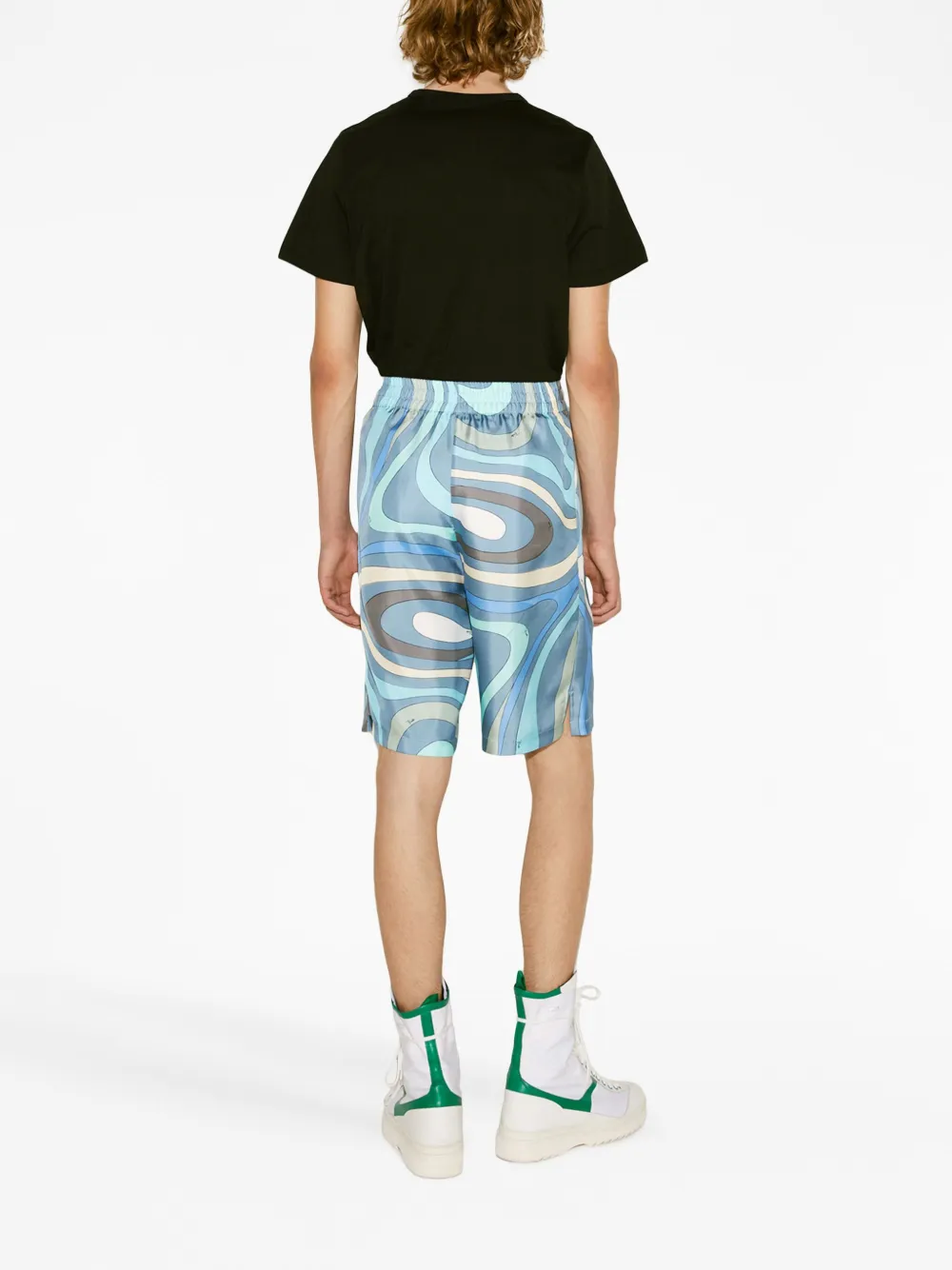 Pucci Abstract-print Bermuda Shorts In Blue