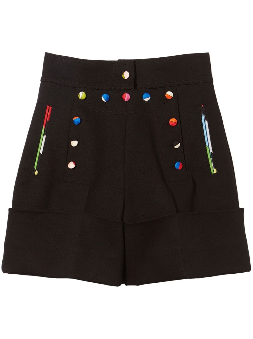 Pucci Decorative-buttons High-waisted Shorts In Black