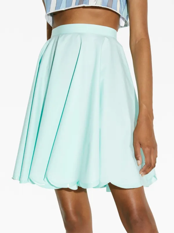 Girls Aqua scalloped outlet hem skirt top