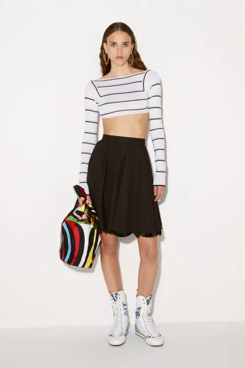 Scallop-Hem Mini Skirt