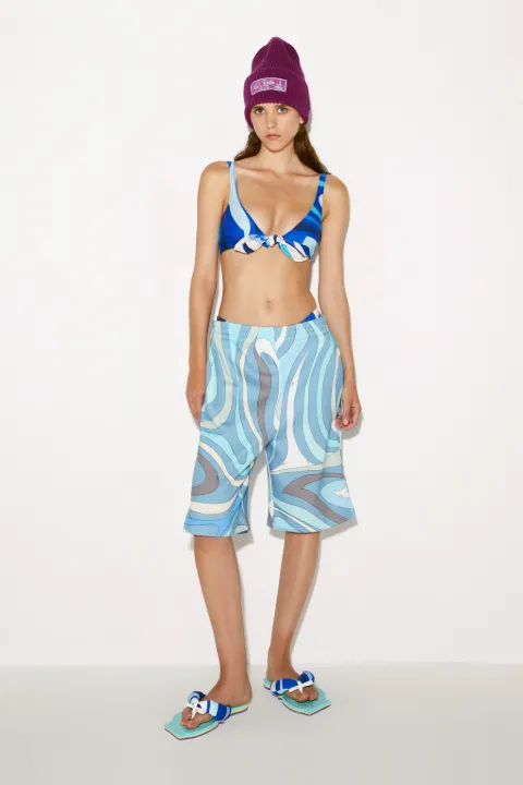 Marmo-Print Cotton Shorts