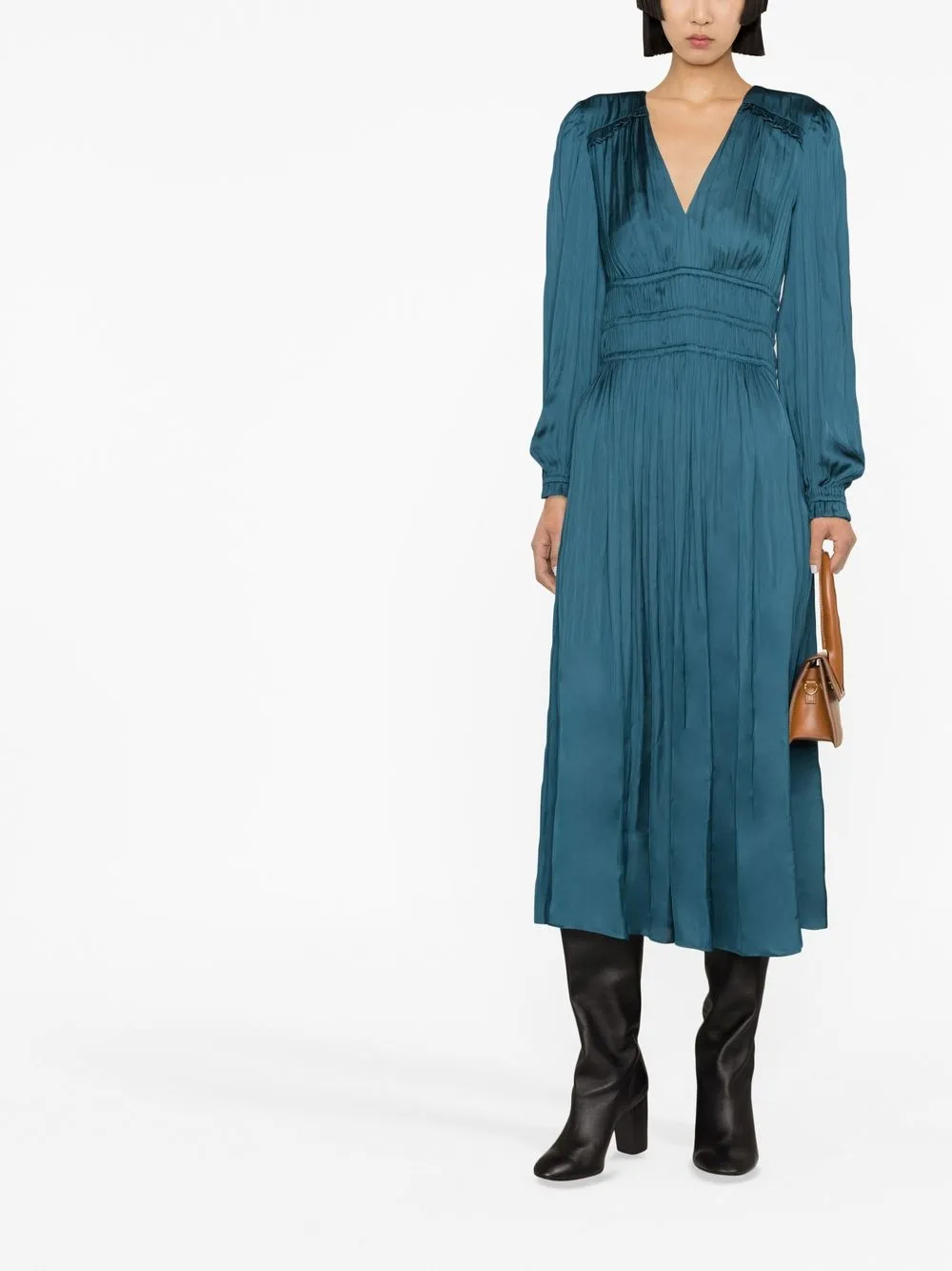 Maje Flared midi-jurk - Blauw