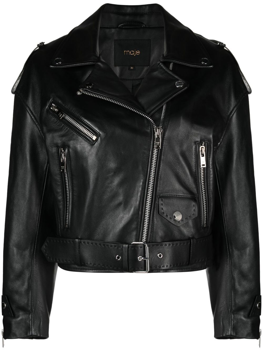Maje Leather Biker Jacket - Farfetch