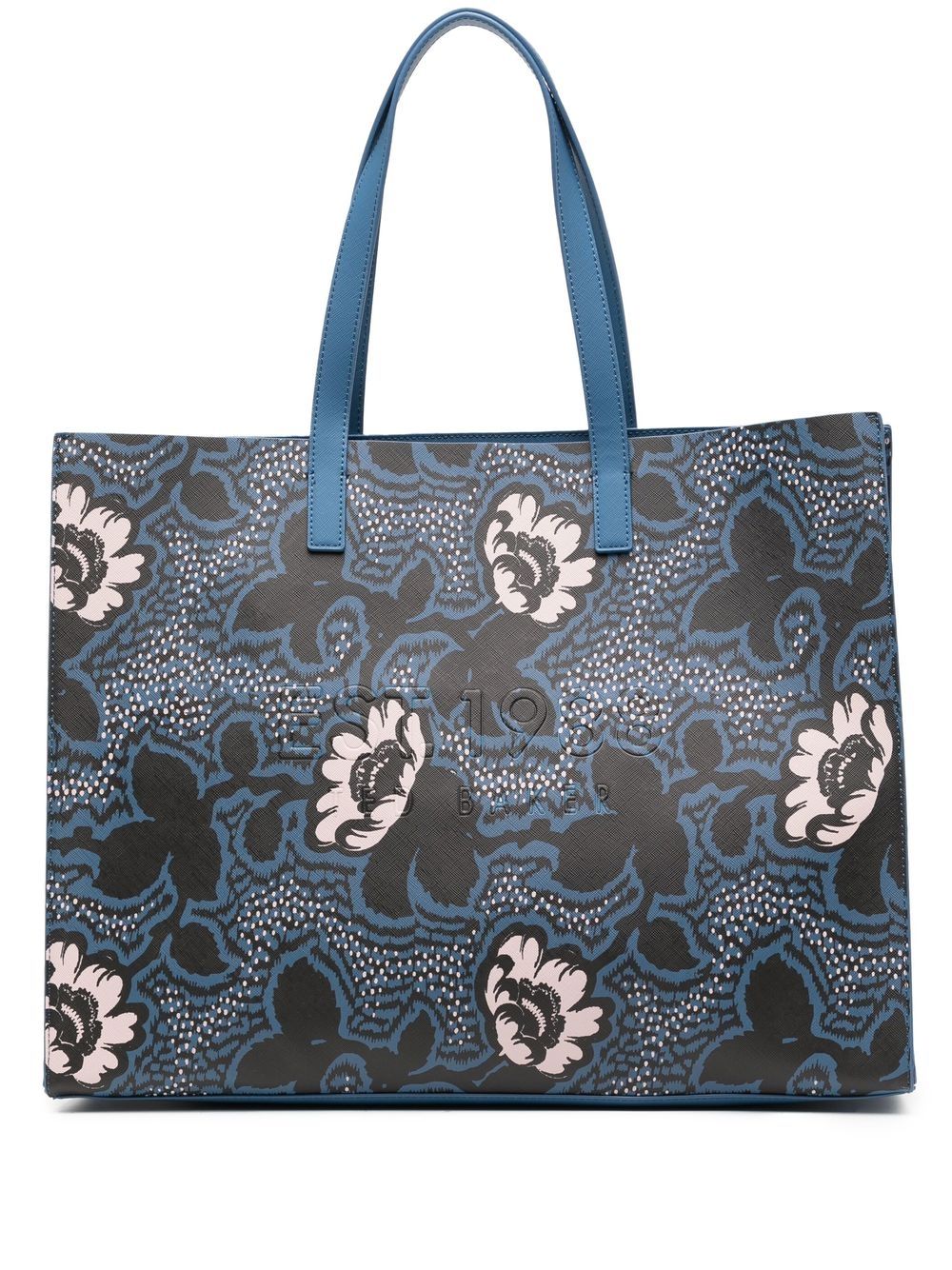 Ted Baker Blue Floral Printed Shopper Tote Bag