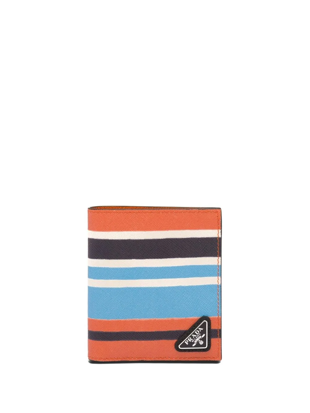 

Prada striped Saffiano leather wallet - Orange