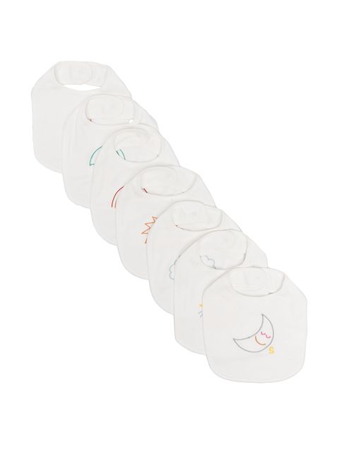 Stella McCartney Kids Set aus sieben bestickten Lätzchen