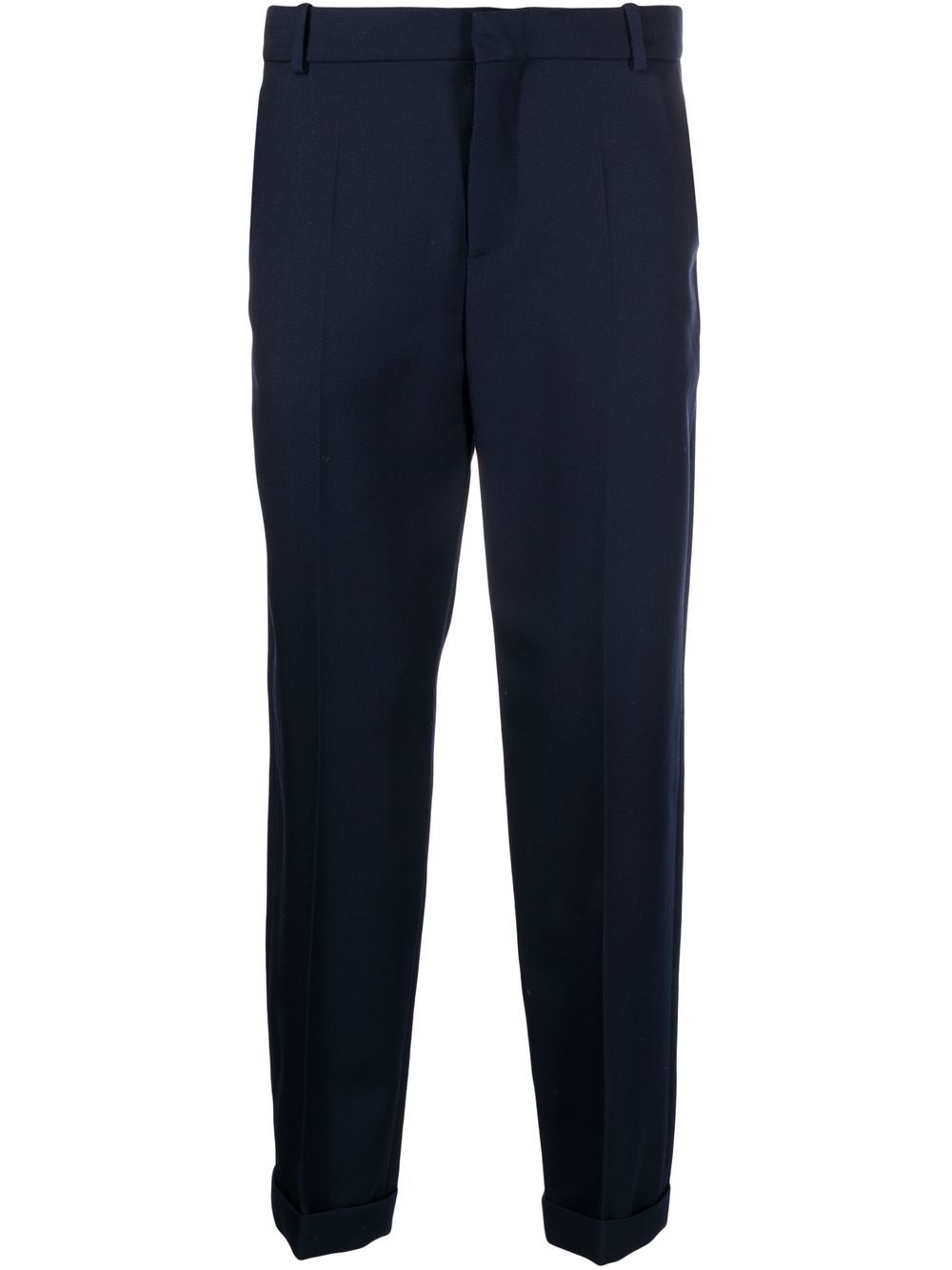 Shop Balmain Straight-leg Tailored-cut Trousers In Blue