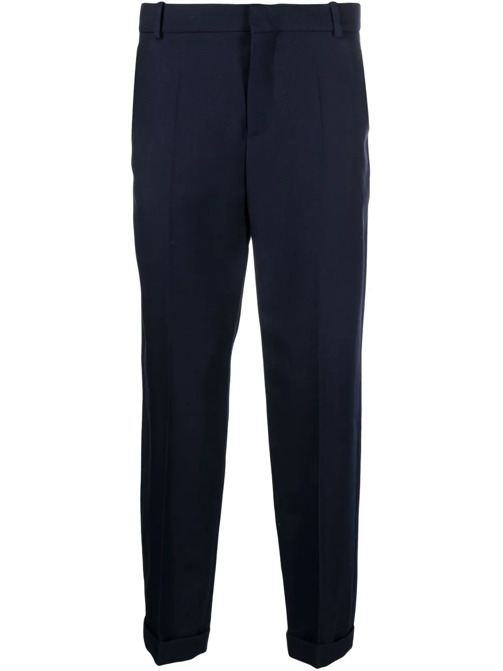 Shop Balmain Straight-leg Tailored-cut Trousers In Blue