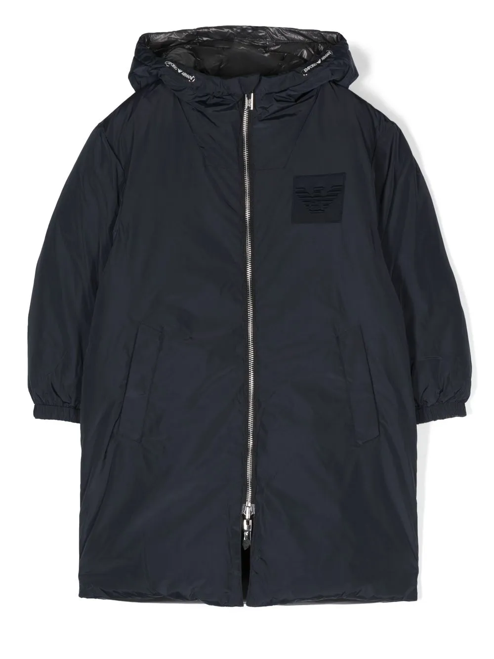 

Emporio Armani Kids reversible logo-detail padded coat - Blue