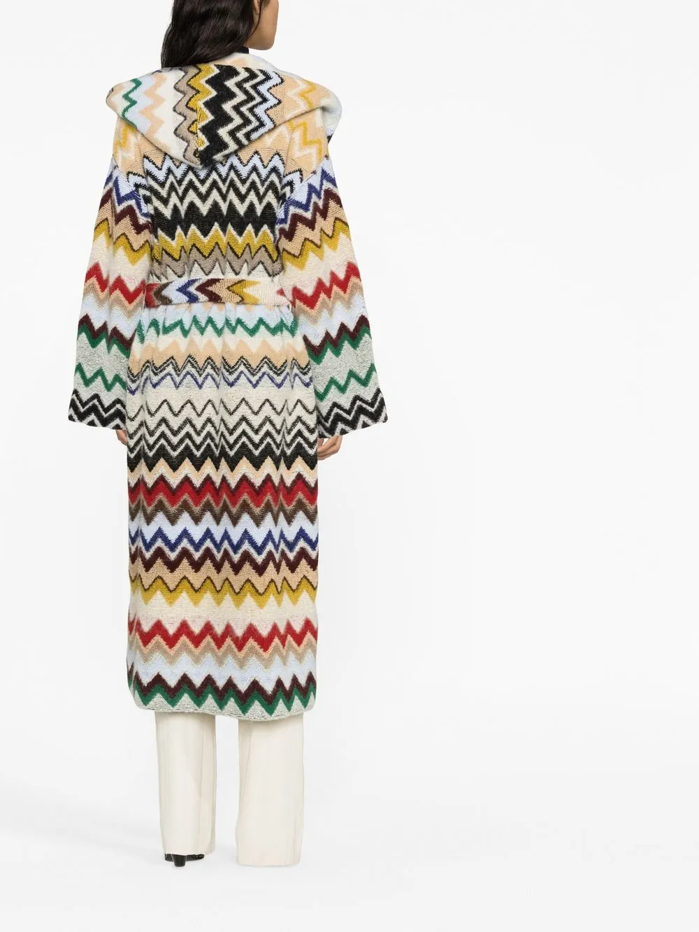zig-zag belted cardigan