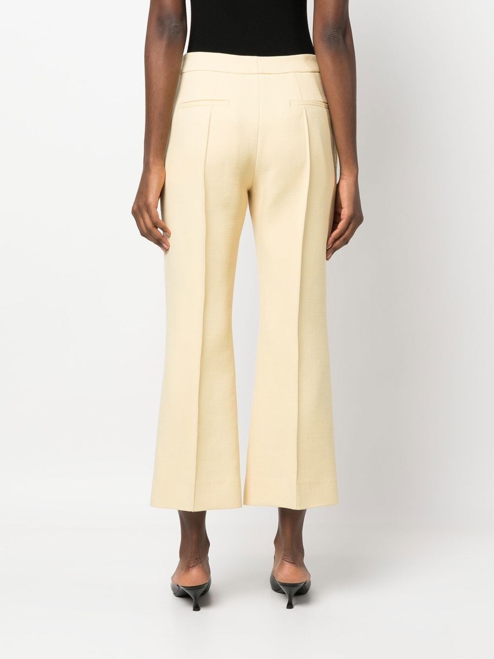 Shop Jil Sander Flared Cropped Trousers In Yellow