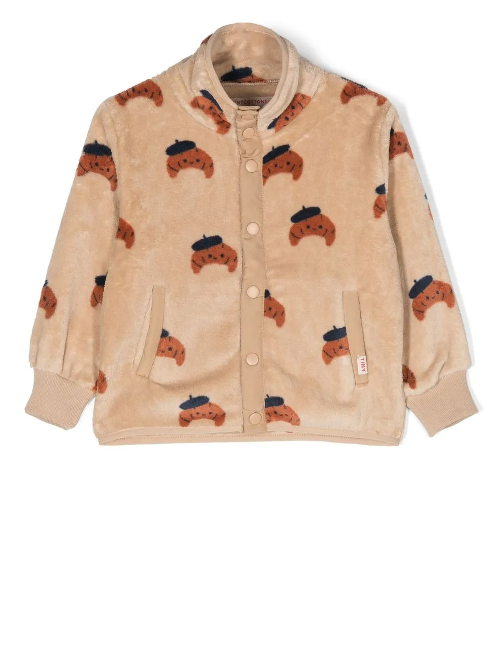 

Tiny Cottons all-over croissant-print bomber jacket - Neutrals
