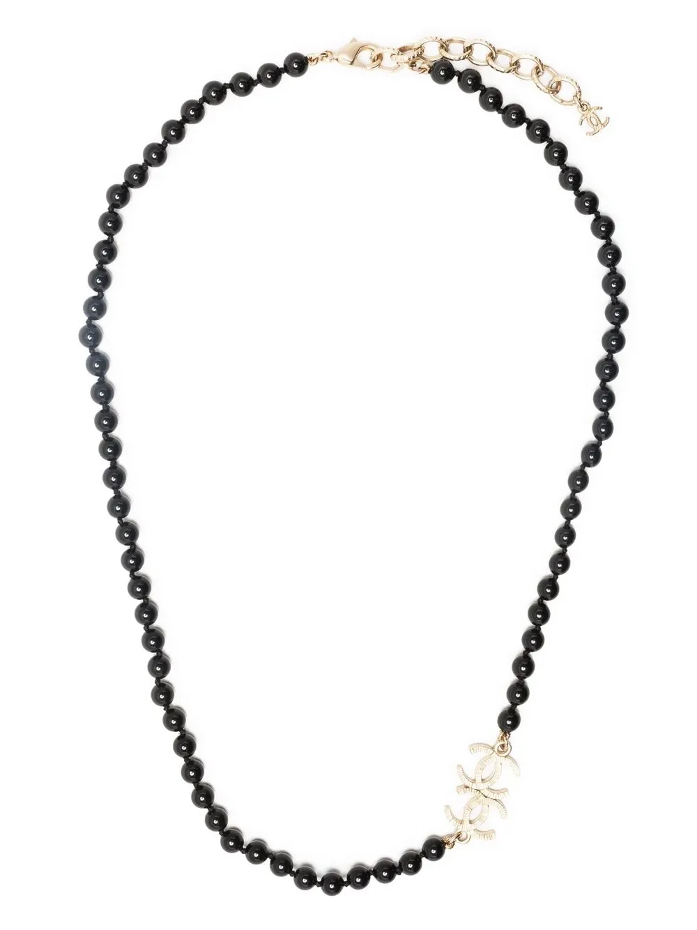 

Chanel Pre-Owned 2000s double-logo beaded necklace - Black