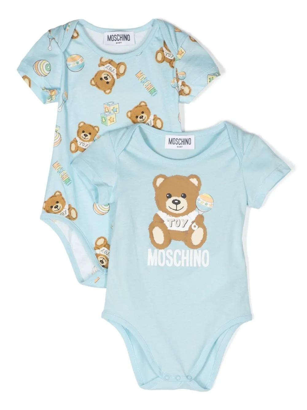 

Moschino Kids logo-print babygrow set of two - Blue