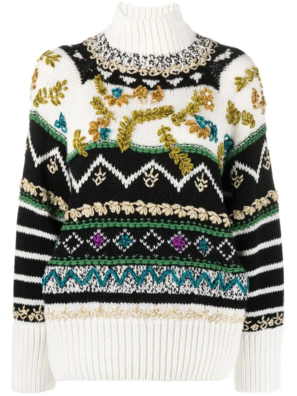 

Ermanno Scervino intarsia-knit high neck jumper - Black