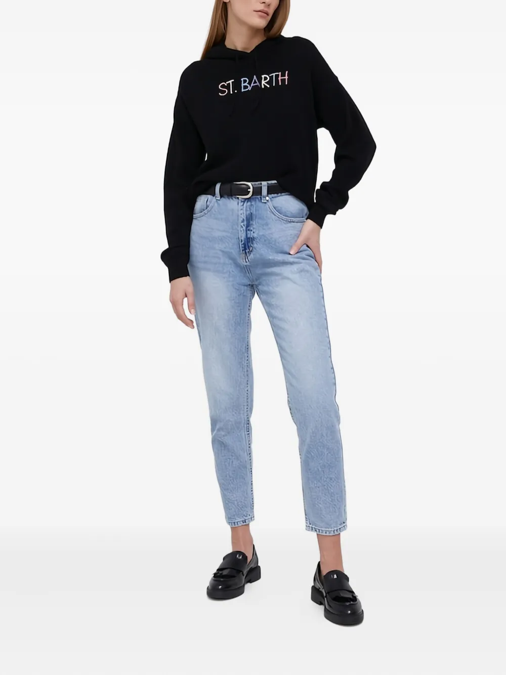 MC2 Saint Barth logo-embroidered hoodie - Zwart