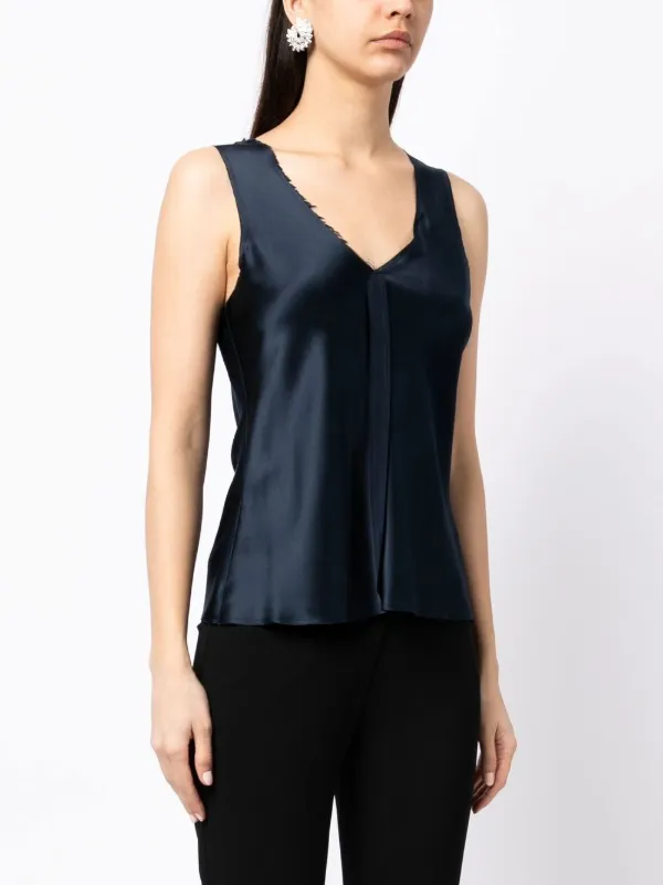 satin v neck tank top