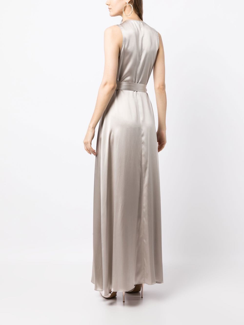 Shop Voz Frontward Wrap Maxi Dress In Grey