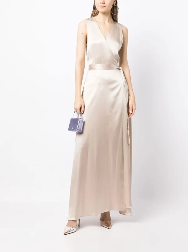 VOZ Neck wrap-style Maxi Dress | Neutrals | FARFETCH