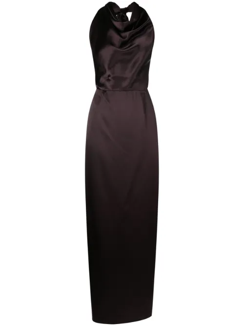 Robe longue satiné à dos-nu - VOZ - Modalova