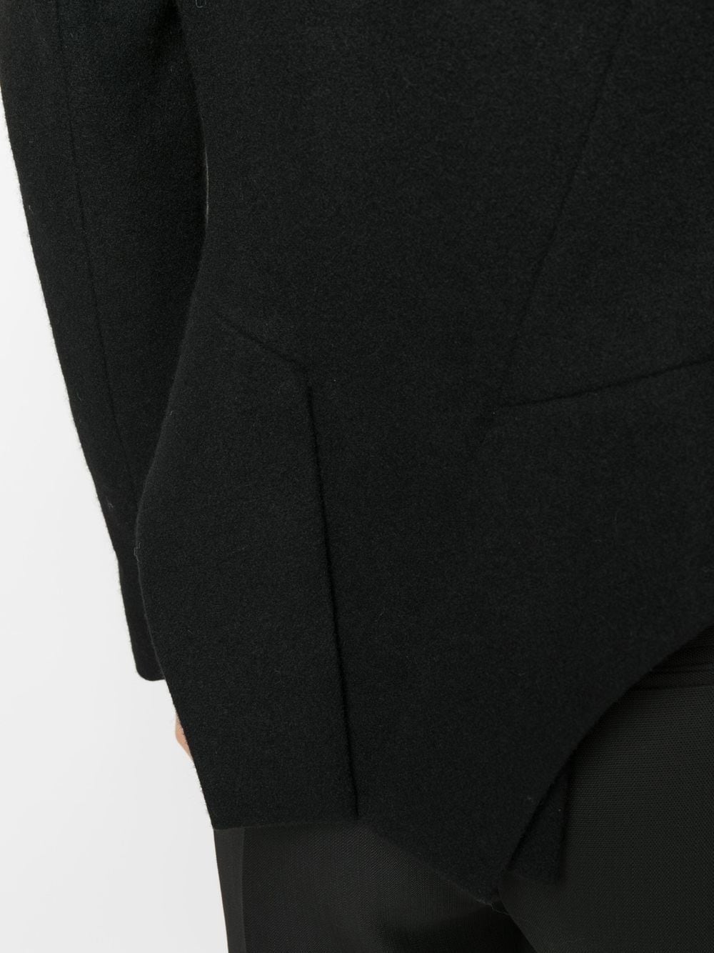 Shop Yohji Yamamoto Fitted Asymmetric-hem Jacket In Black