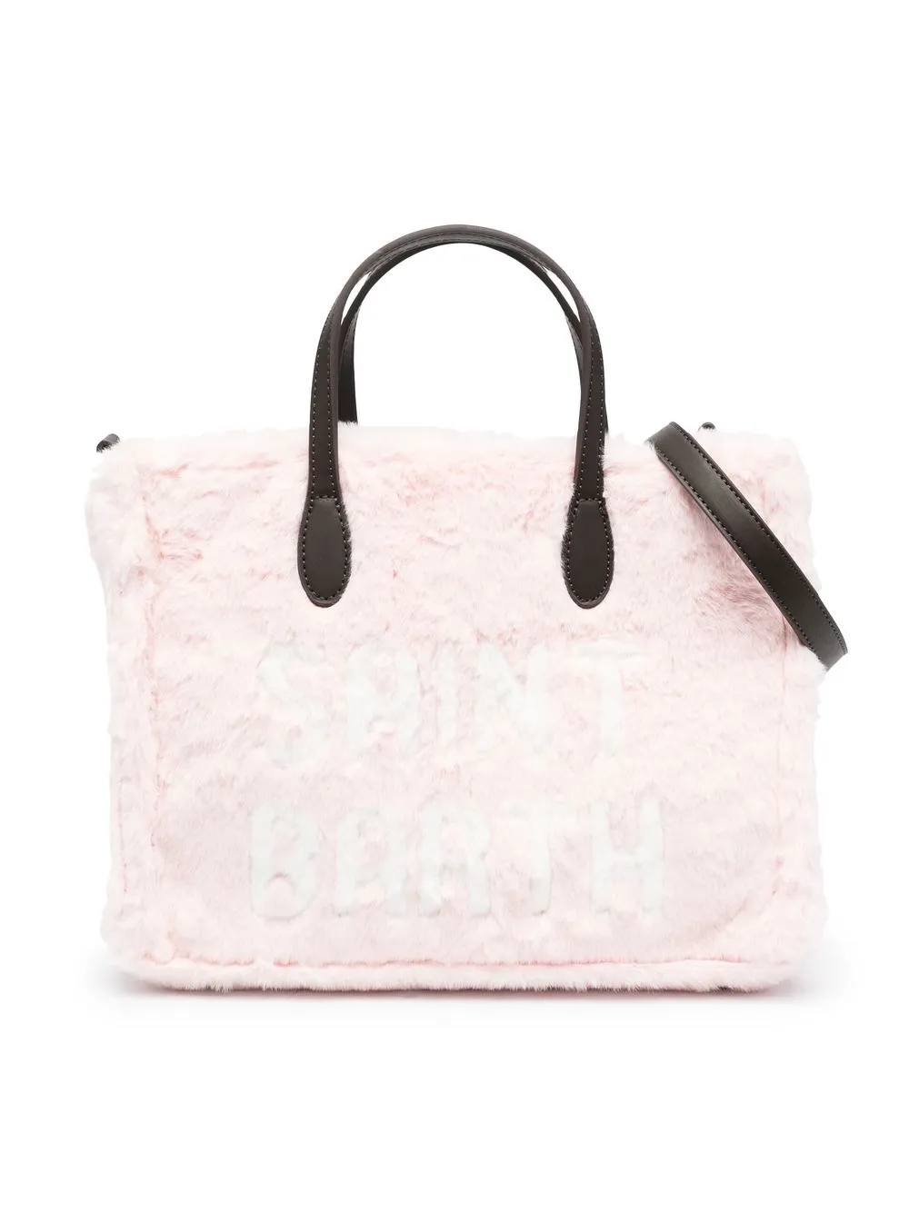 

MC2 Saint Barth Kids faux-fur logo tote bag - Pink