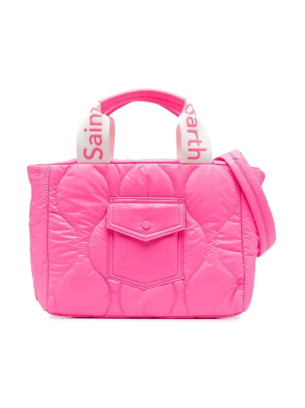 

MC2 Saint Barth Kids quilted logo-print bag - Pink