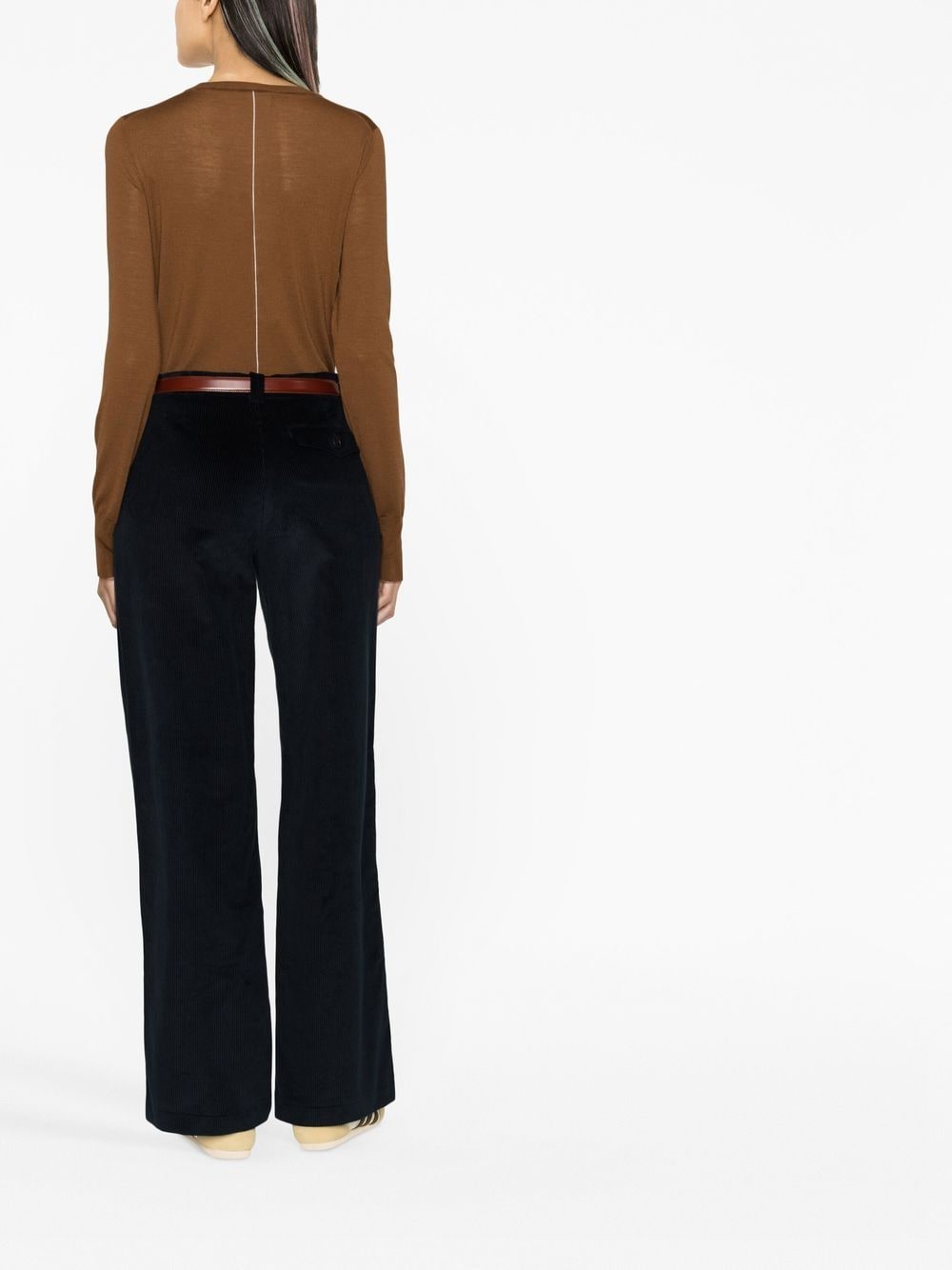 Shop Apc Wide-leg Trousers In Blue