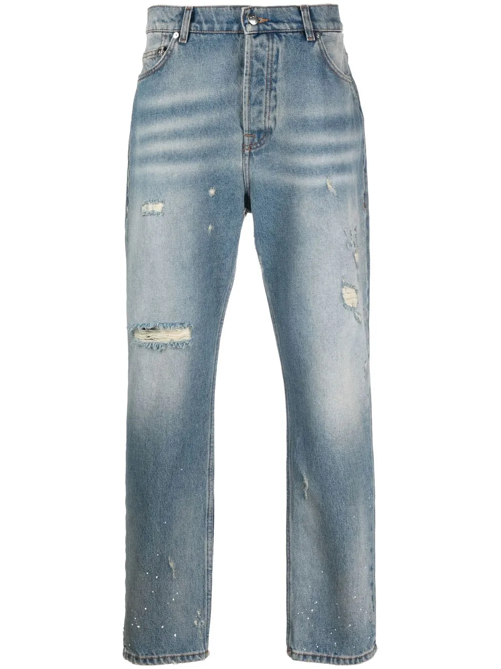 

Htc Los Angeles distressed straight-leg jeans - Blue